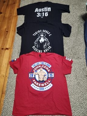 WWE  Tshirts 3 John Cena Red Farewell Tour T-Shirt